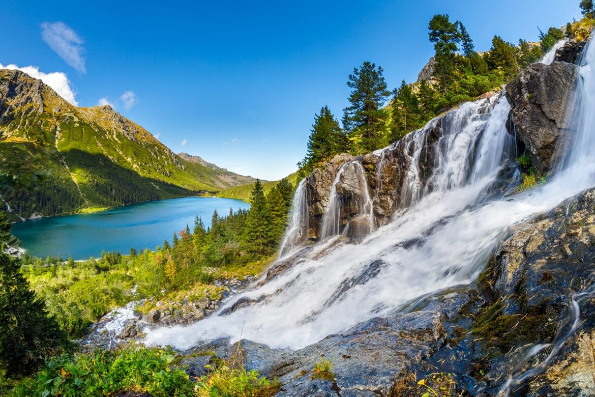 Morskie Oko und die Tatra-Landschaft in Kleinpolen.